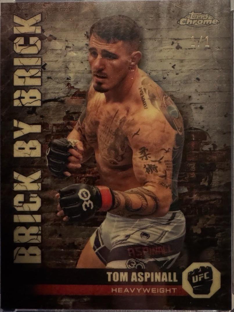 Tom Aspinall 2024 Topps Chrome UFC Brick by Brick #BYB-1 Superfractor