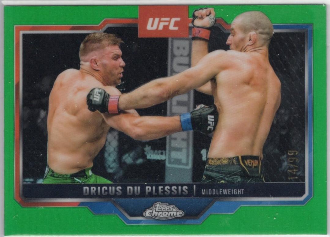 Dricus Du Plessis 2025 Topps Chrome UFC Base #137 Green Refractor