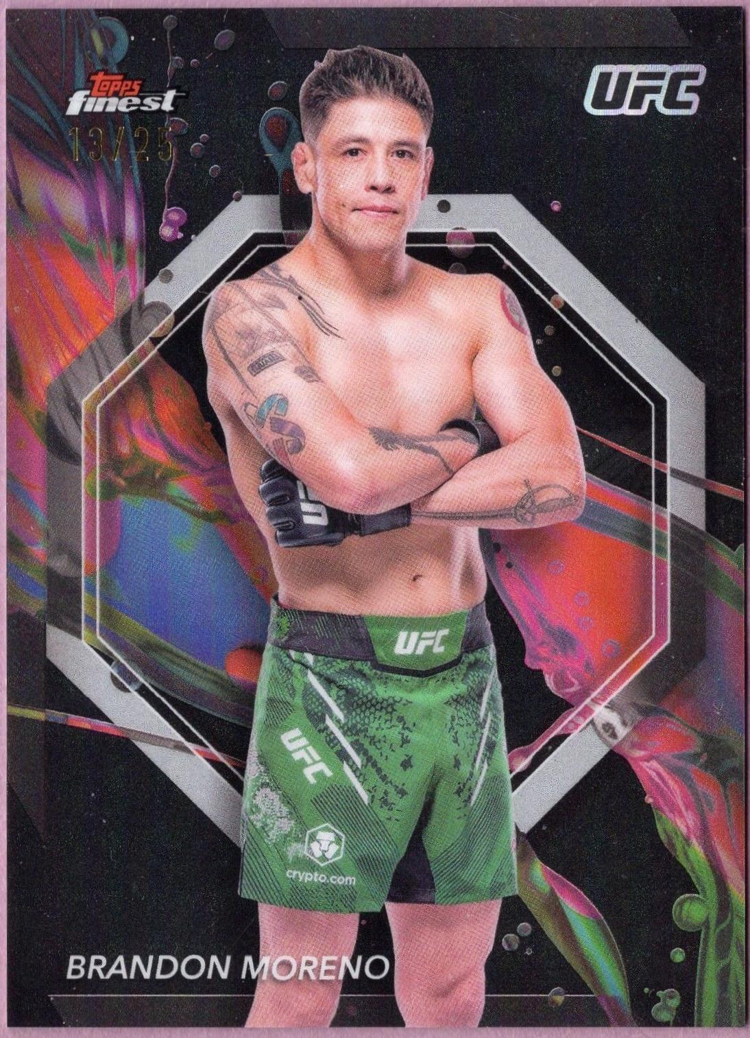 Brandon Moreno 2024 Topps Finest UFC Base Common #56 Black Refractor