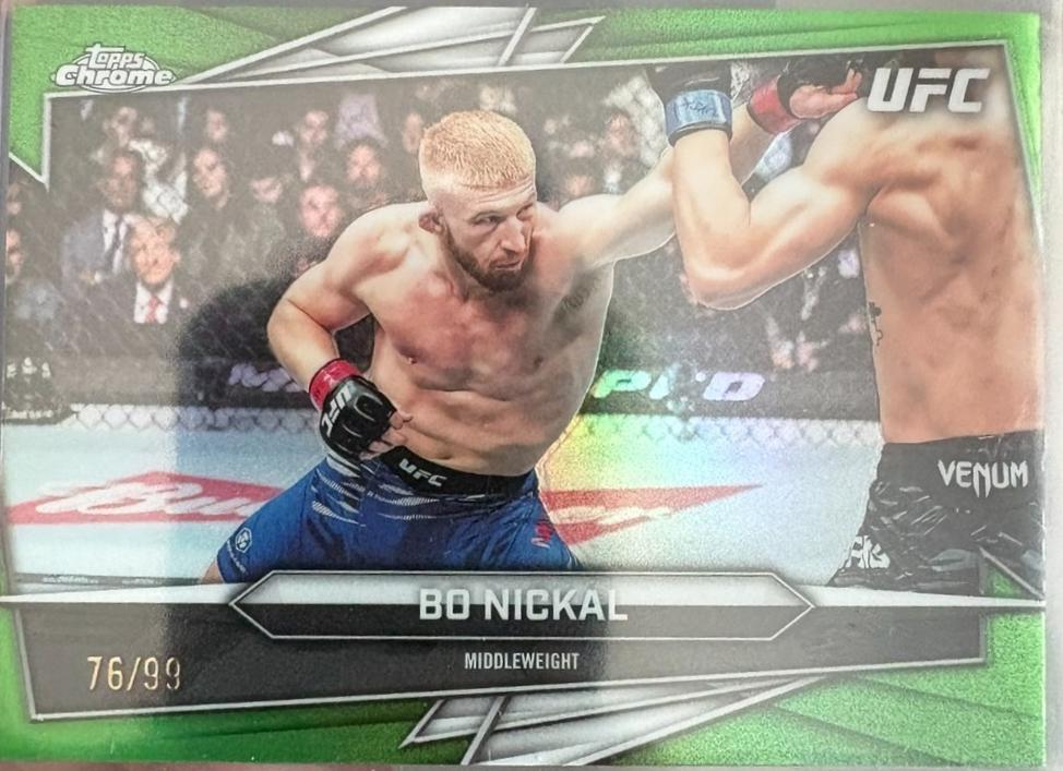 Bo Nickal 2026 Topps Chrome UFC Base #46 Green Refractor