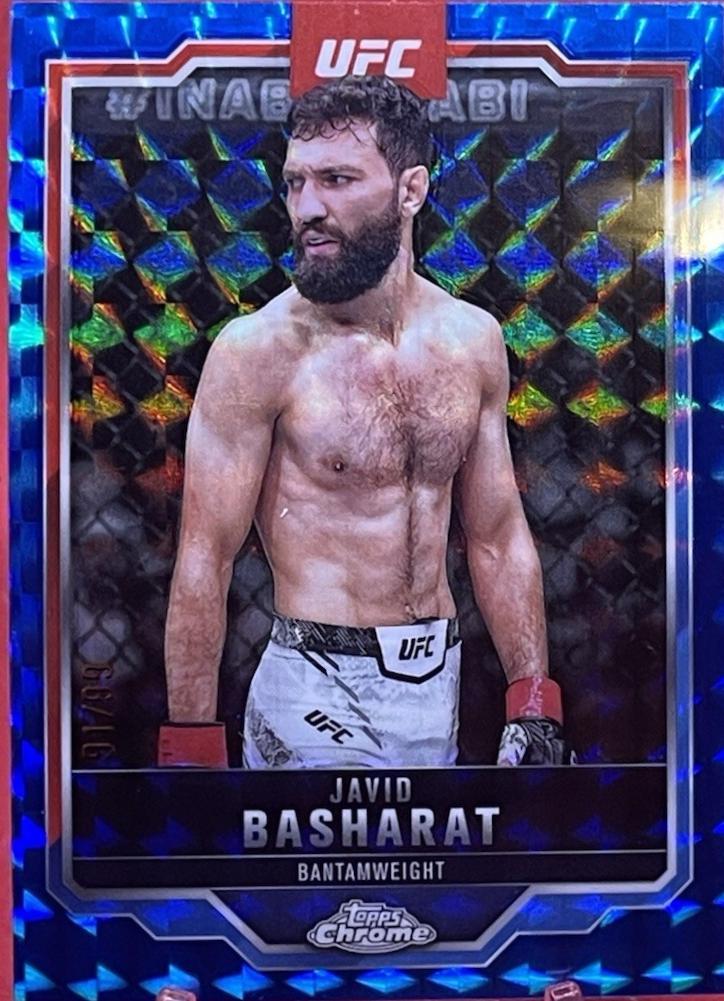Javid Basharat 2025 Topps Chrome UFC Base #68 Blue Geometric Refractor