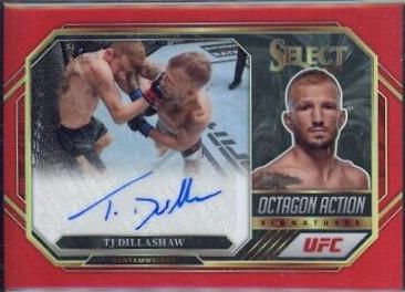 TJ Dillashaw 2023 Panini Select UFC Octagon Action Signatures #35 Black Disco