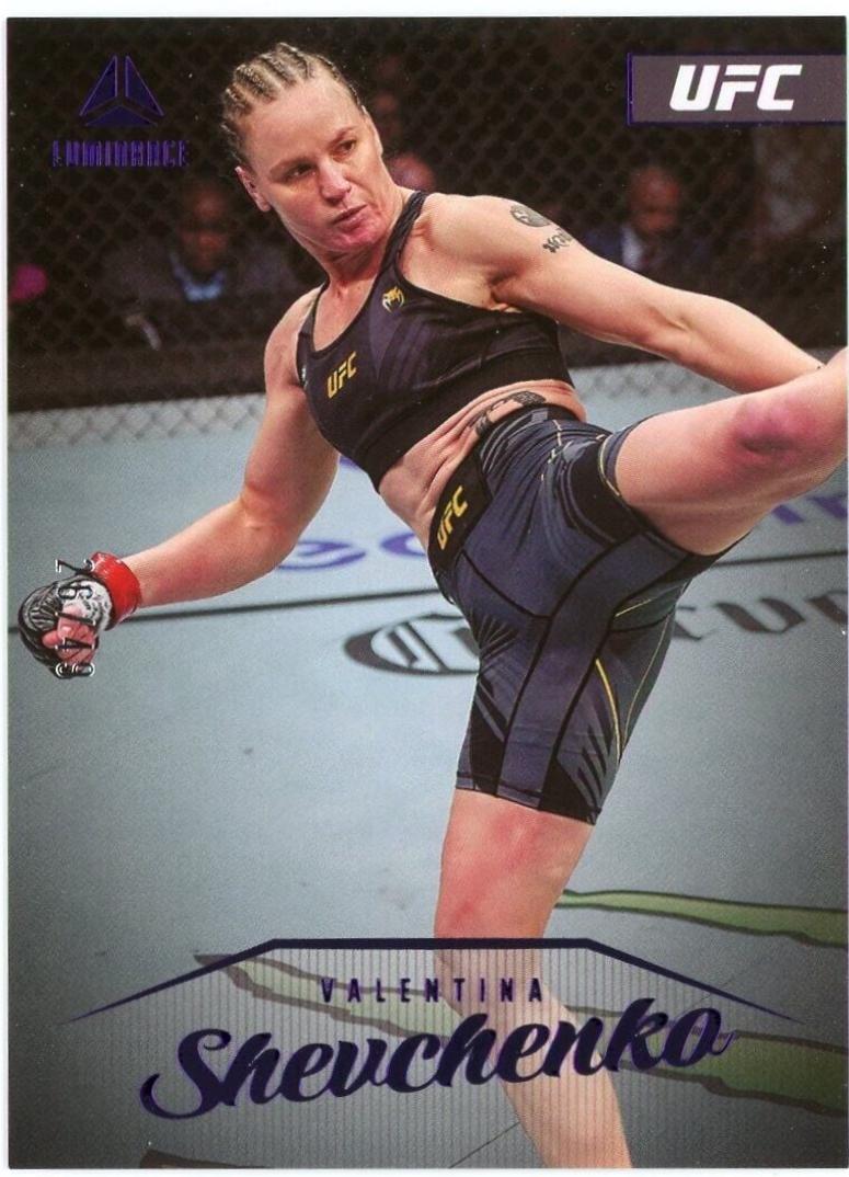 Valentina Shevchenko 2023 Panini Chronicles UFC Base Luminance #151 Blue