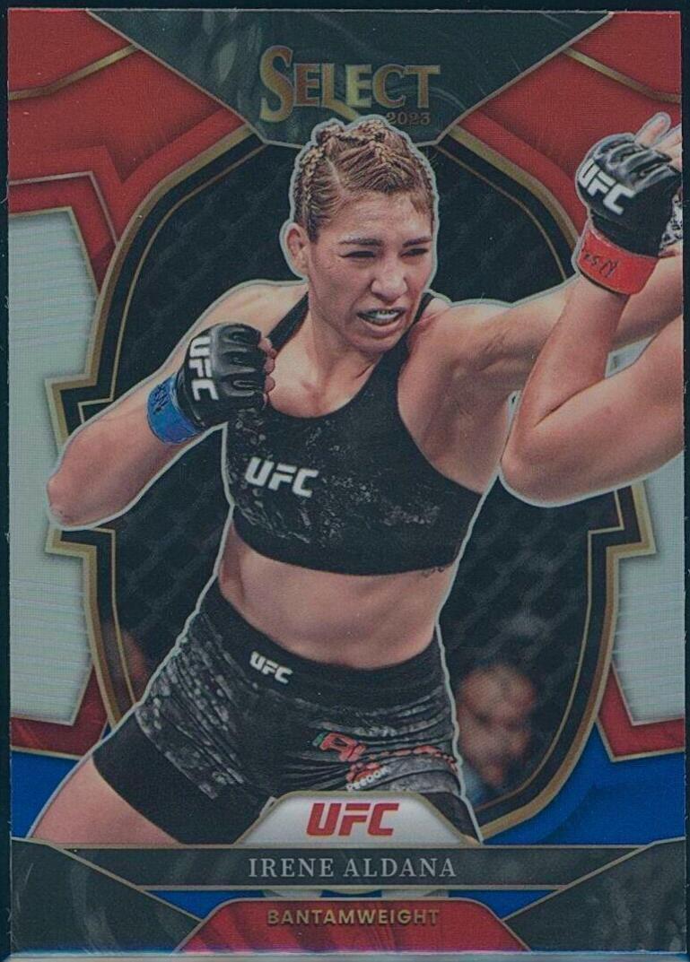 Irene Aldana 2023 Panini Select UFC Concourse #84 Red Blue Prizm