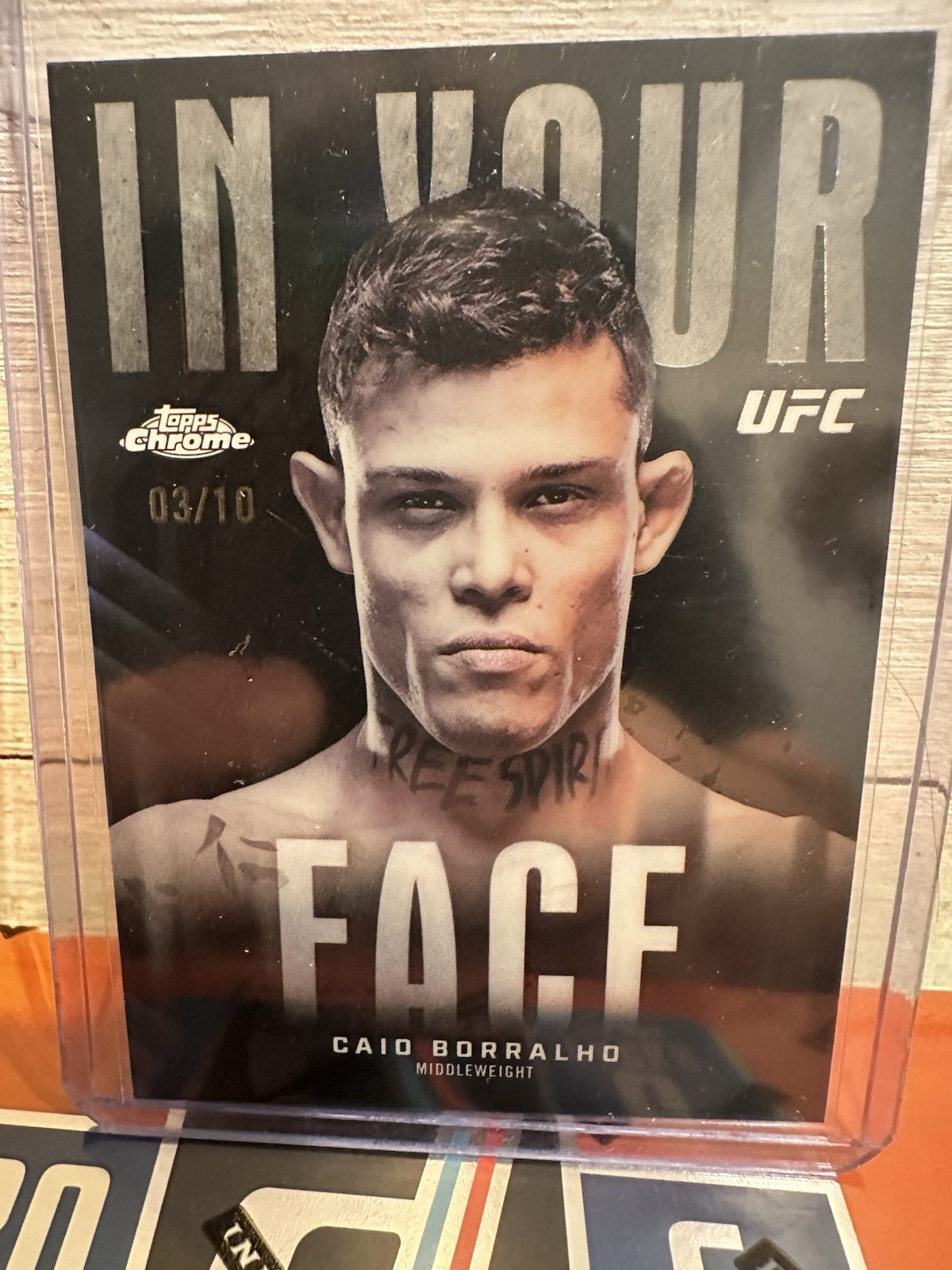 Caio Borralho 2026 Topps Chrome UFC In Your Face #IYF-7 Black Refractor