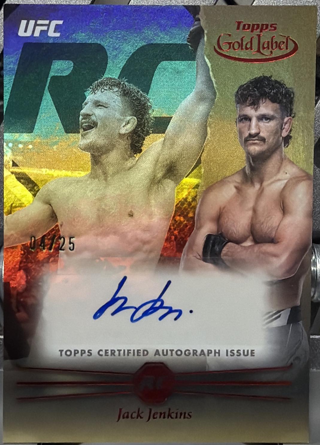 Jack Jenkins 2024 Topps Gold Label UFC Rookie Autographs #RCA-JAJ Red