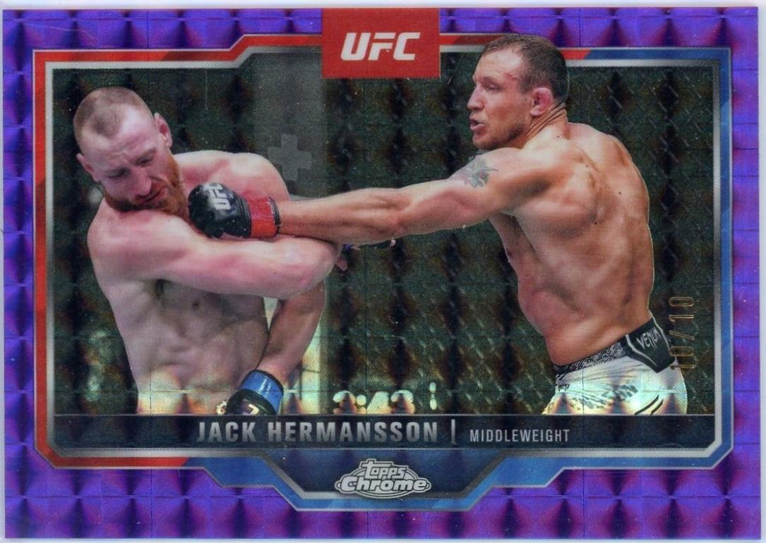Jack Hermansson 2025 Topps Chrome UFC Base #191 Purple Geometric Refractor