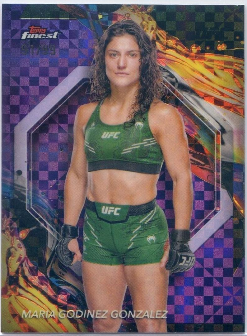 Maria Godinez Gonzalez 2024 Topps Finest UFC Base Uncommon #112 Purple Checkerboard Refractor