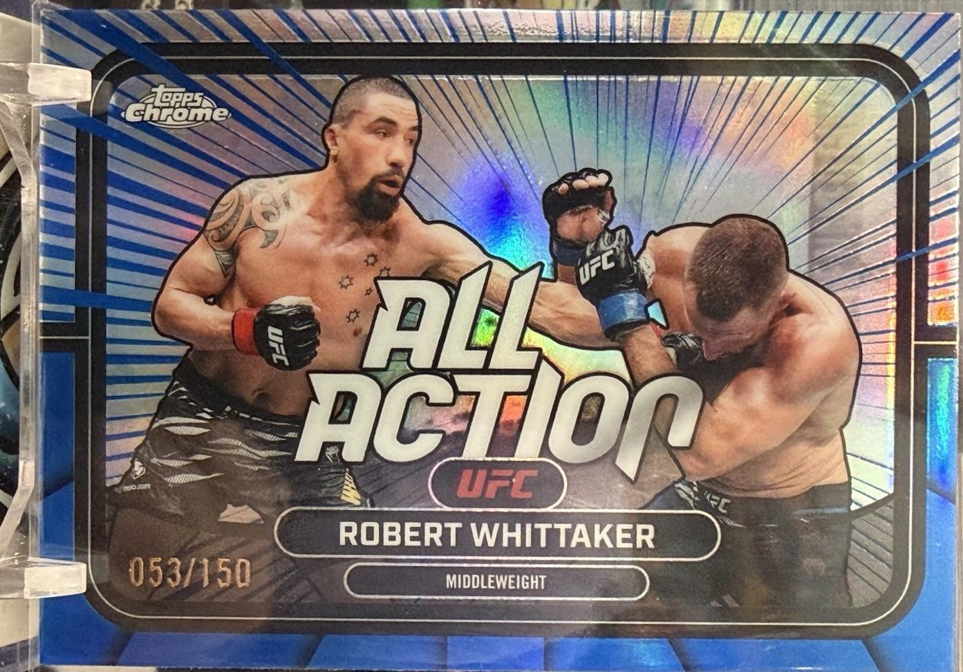 Robert Whittaker 2026 Topps Chrome UFC All-Action #AA-4 Blue Refractor