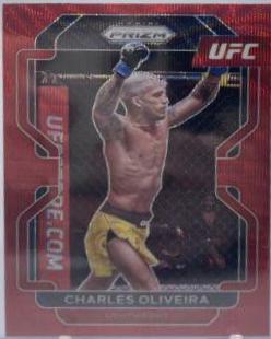 Charles Oliveira 2022 Panini Prizm UFC Base #189 Ruby Wave