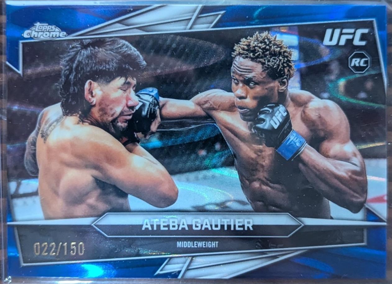 Ateba Gautier 2026 Topps Chrome UFC Base #7 Blue Ray Wave Refractor