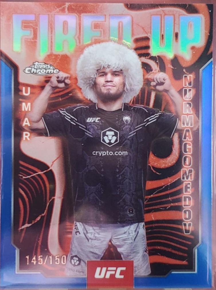 Umar Nurmagomedov 2025 Topps Chrome UFC Fired Up #FUP-16 Blue Refractor