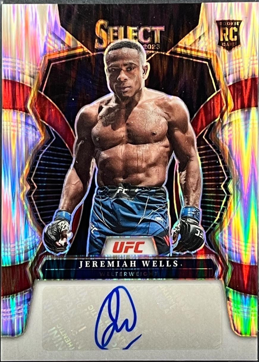 Jeremiah Wells 2023 Panini Select UFC Rookie Signatures #RS-JWL Flash