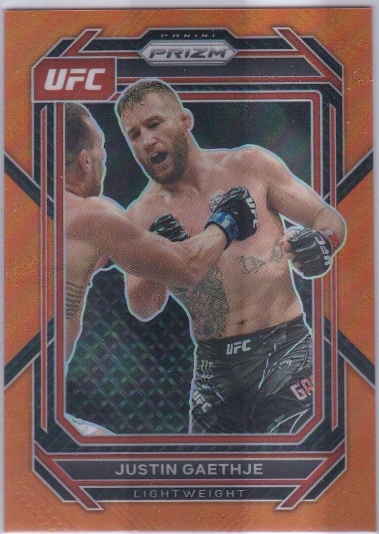 Justin Gaethje 2023 Panini Prizm UFC Base #110 Orange