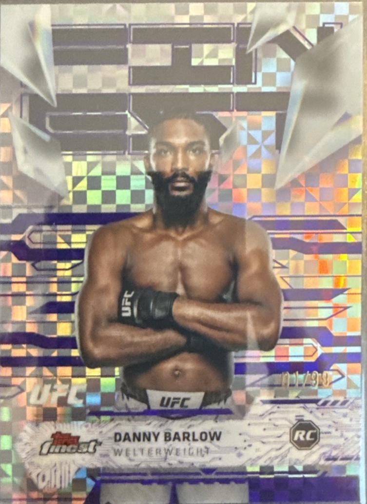 Danny Barlow 2025 Topps Finest UFC Base Uncommon #103 Purple Checkerboard Refractor
