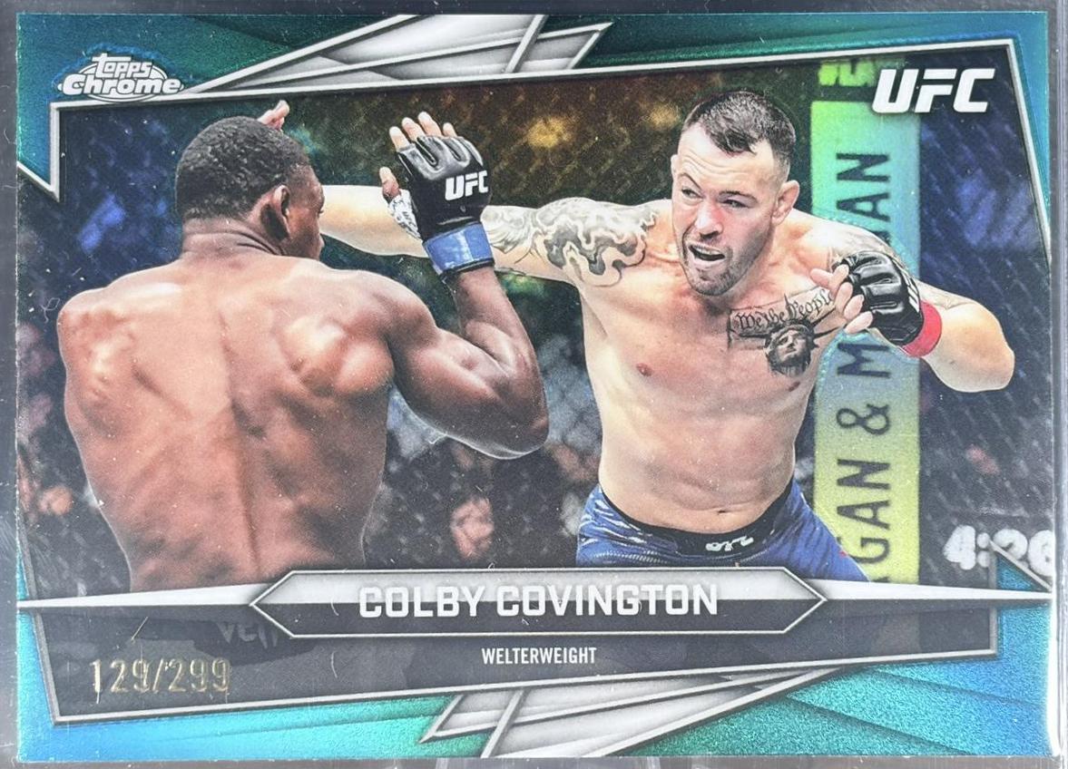 Colby Covington 2026 Topps Chrome UFC Base #91 Teal Refractor
