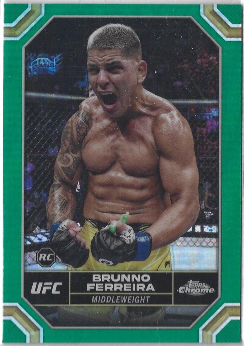 Brunno Ferreira 2024 Topps Chrome UFC Base #3 Green Refractor