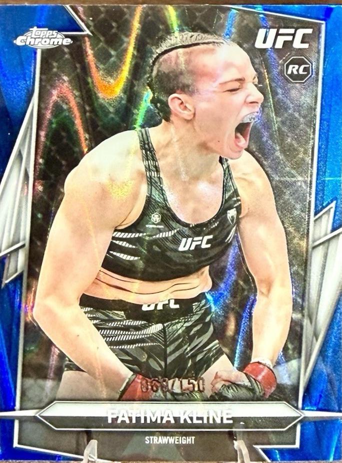 Fatima Kline 2026 Topps Chrome UFC Base #158 Blue Ray Wave Refractor