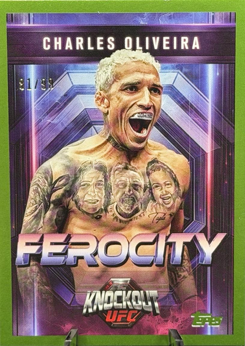 Charles Oliveira 2025 Topps Knockout UFC Ferocity #FE-7 Lime Green