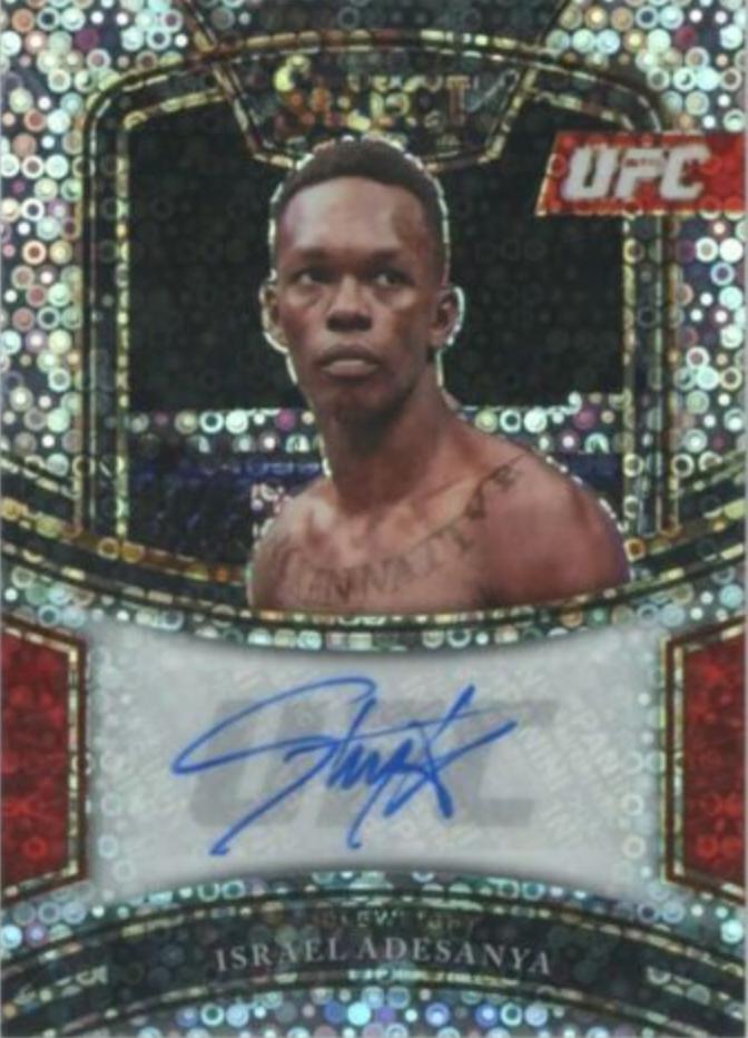 Israel Adesanya 2021 Panini Select UFC Signatures #35 Disco Prizms