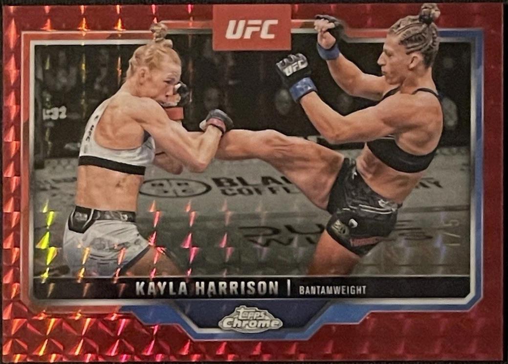 Kayla Harrison 2025 Topps Chrome UFC Base #172 Red Geometric Refractor