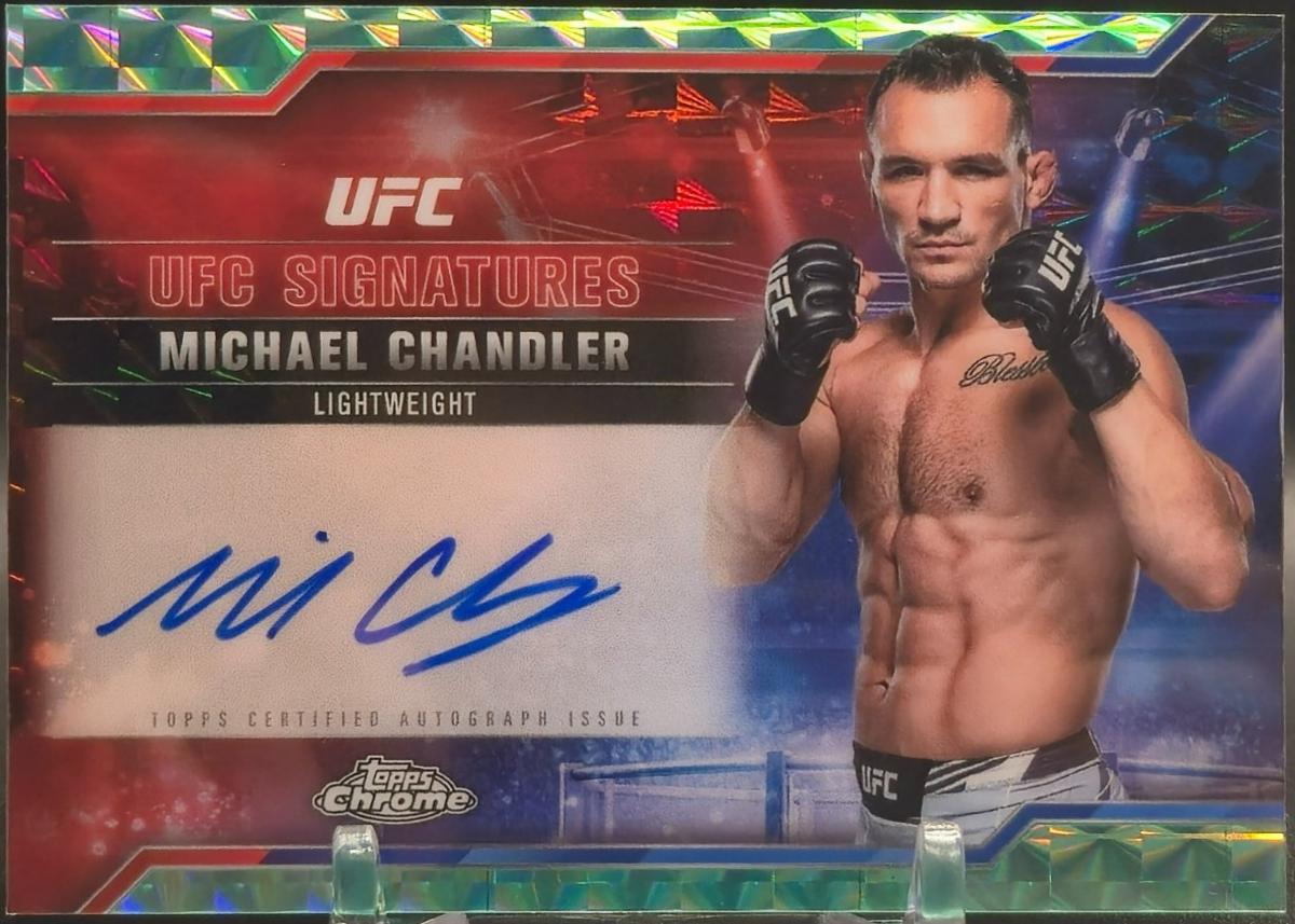 Michael Chandler 2025 Topps Chrome UFC UFC Signatures #SIG-MC Geometric Aqua Refractor