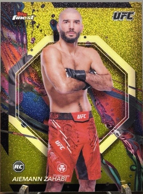 Aiemann Zahabi 2024 Topps Finest UFC Base Uncommon #141 Yellow Glitter Refractor