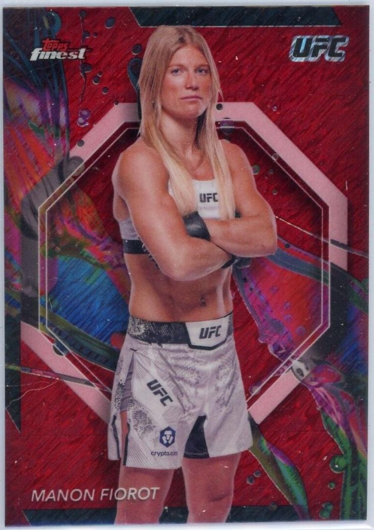 Manon Fiorot 2024 Topps Finest UFC Base Common #41 Red Shimmer Refractor