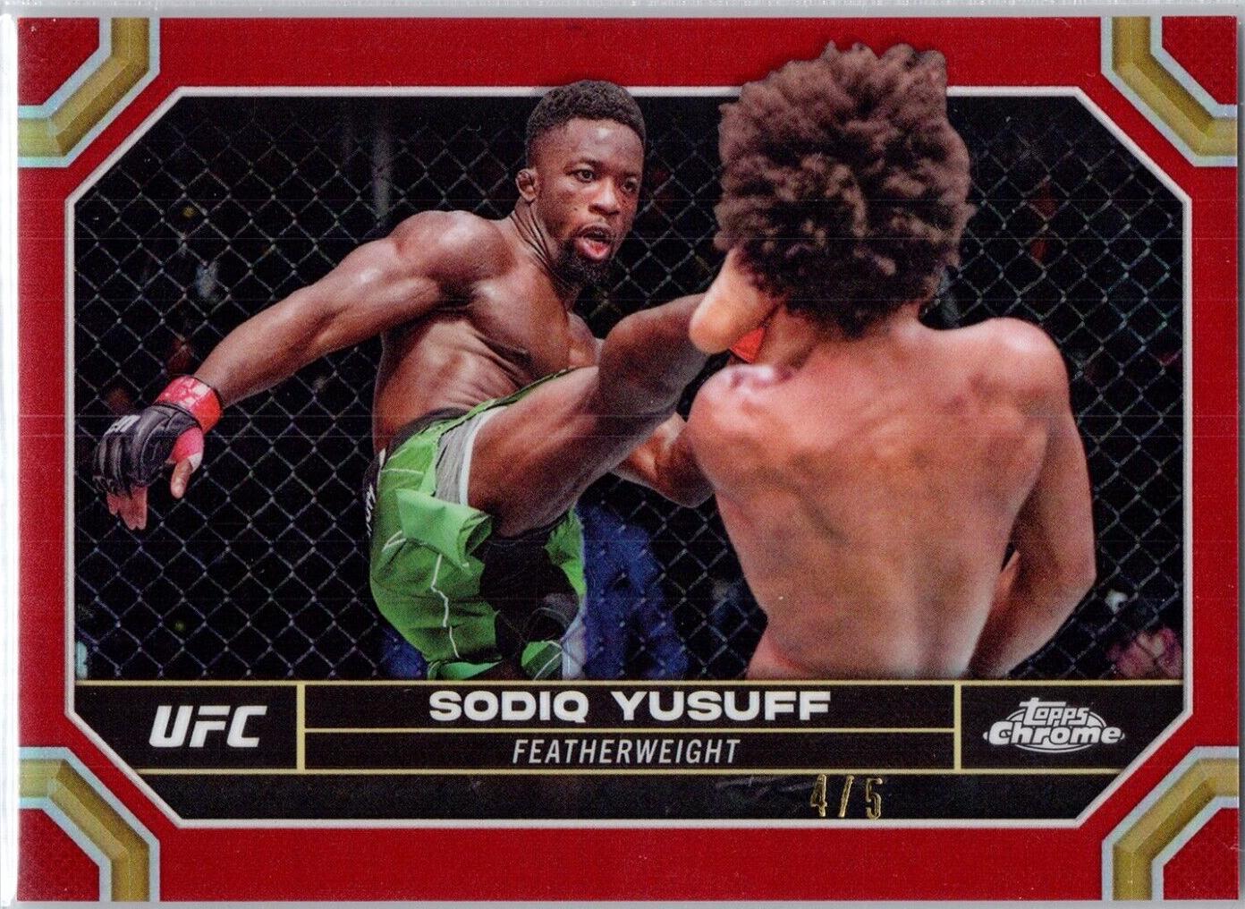 Sodiq Yusuff 2024 Topps Chrome UFC Base #178 Red Refractor