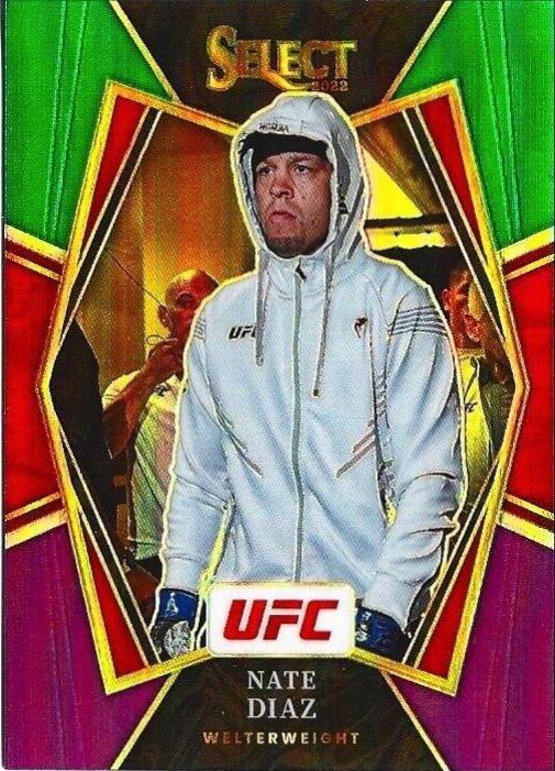 Nate Diaz 2022 Panini Select UFC Premier Level #102 Green and Purple