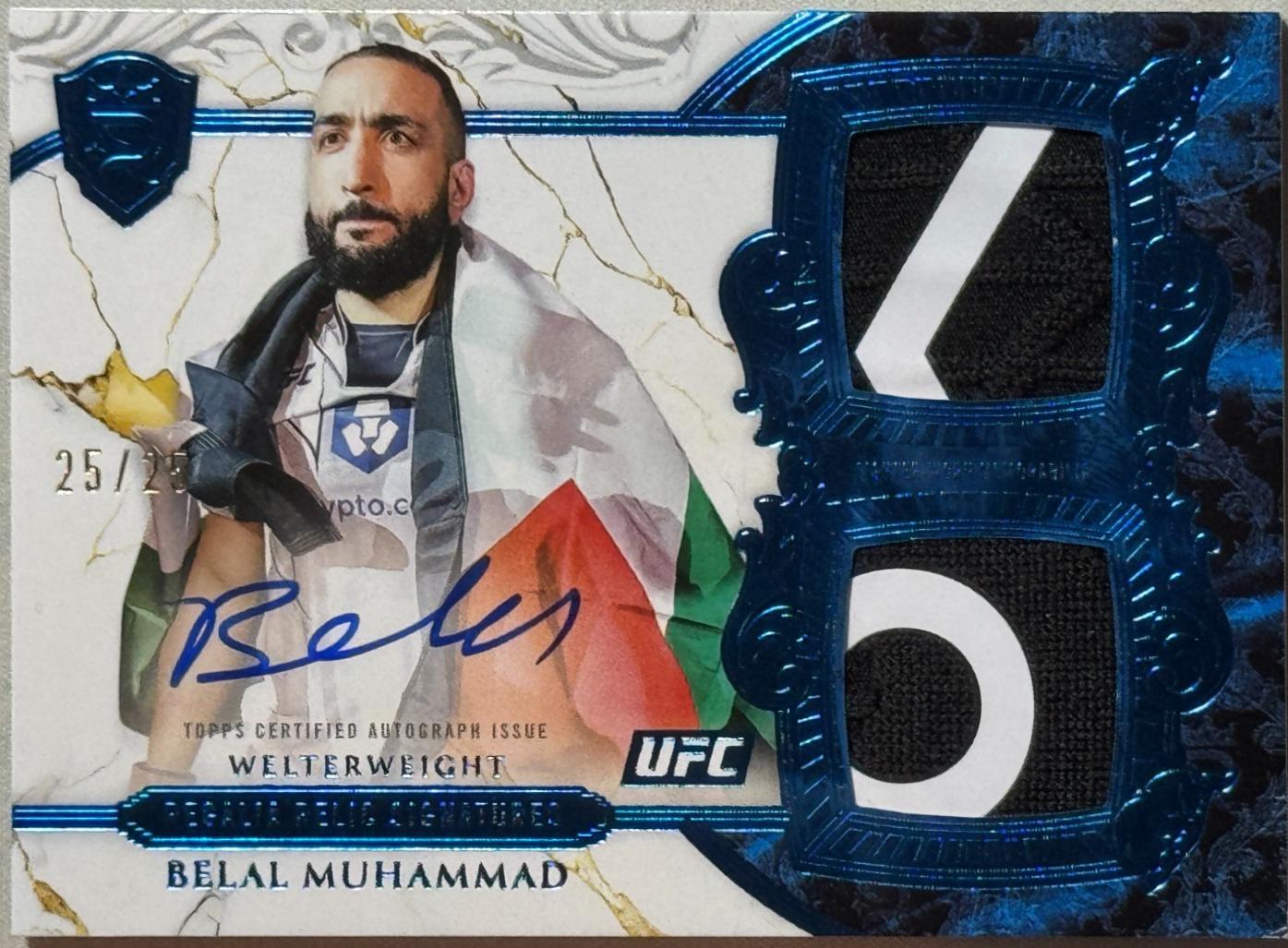 Belal Muhammad 2025 Topps Royalty UFC Regalia Relic Signatures #RRS-BM Blue