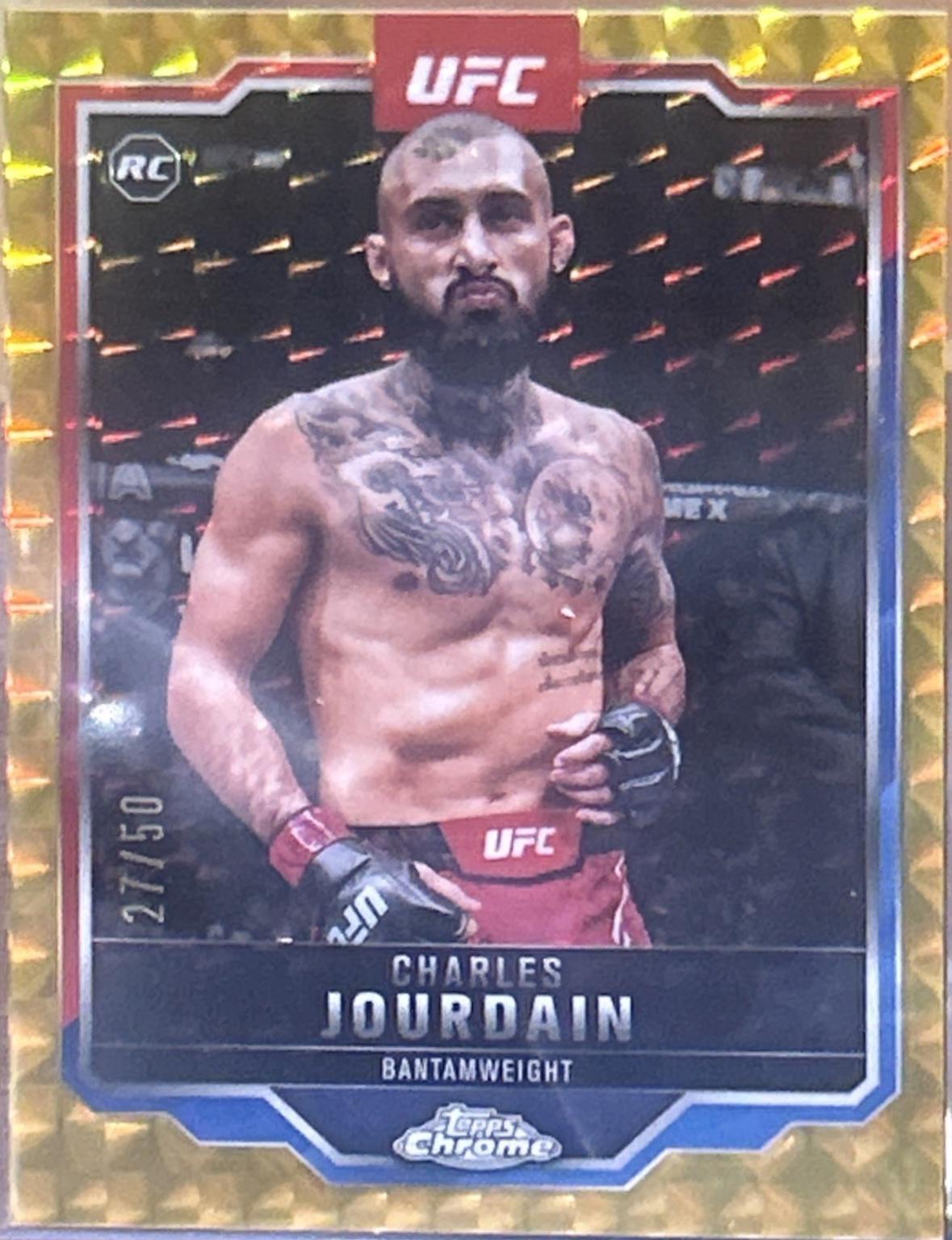Charles Jourdain 2025 Topps Chrome UFC Base #67 Gold Refractor