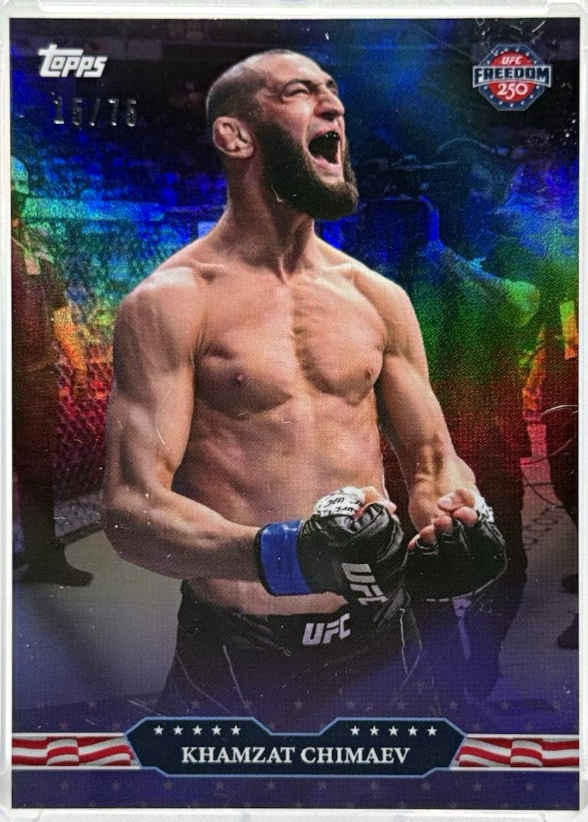 Khamzat Chimaev 2026 Topps UFC Freedom 250 Base #13 Purple