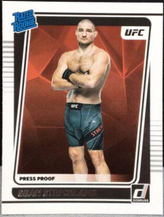 Sean Strickland 2022 Panini Donruss UFC Base #206 Press Proof Purple