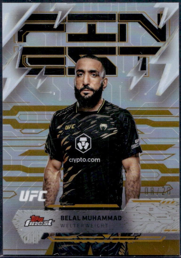Belal Muhammad 2025 Topps Finest UFC Base Rare #246 Gold Refractor