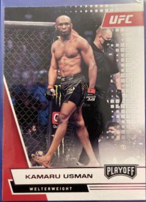 Kamaru Usman 2021 Panini Chronicles UFC Base Playoff #70 Pink
