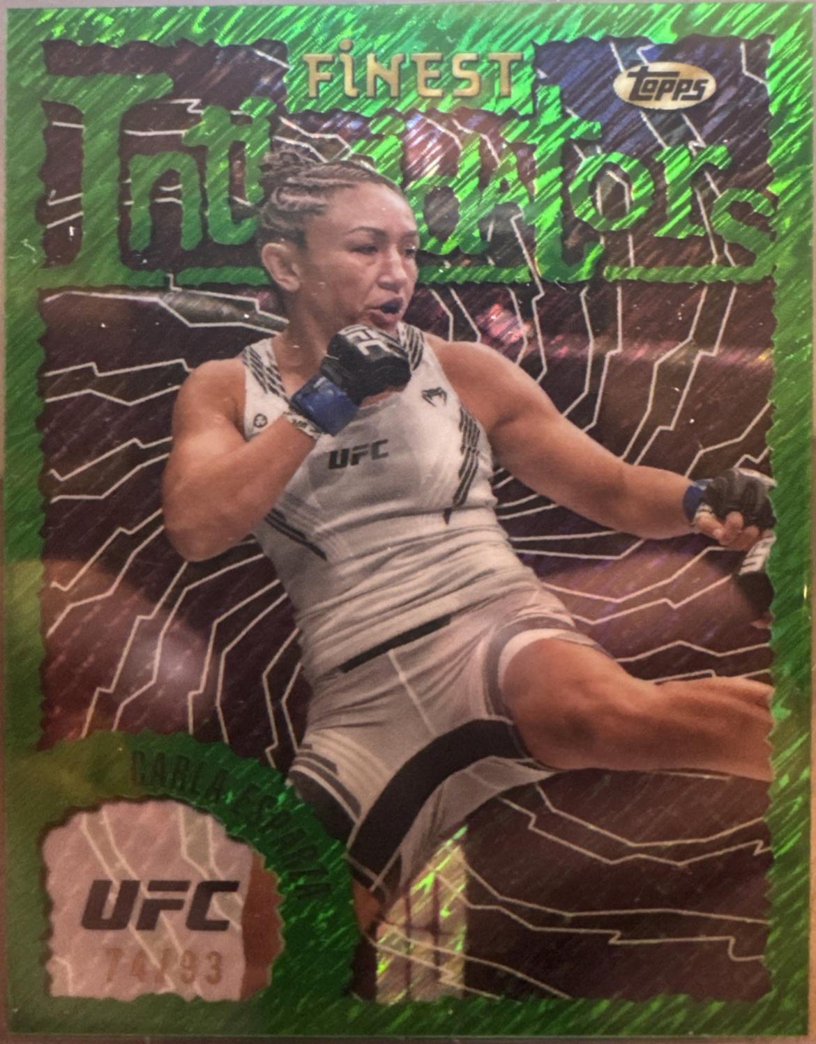 Carla Esparza 2024 Topps Finest UFC Intimidators #INT-11 Green Shimmer Refractor