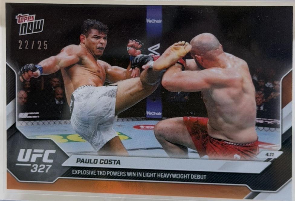 Paulo Costa Topps Now UFC Base #13 Orange Foil