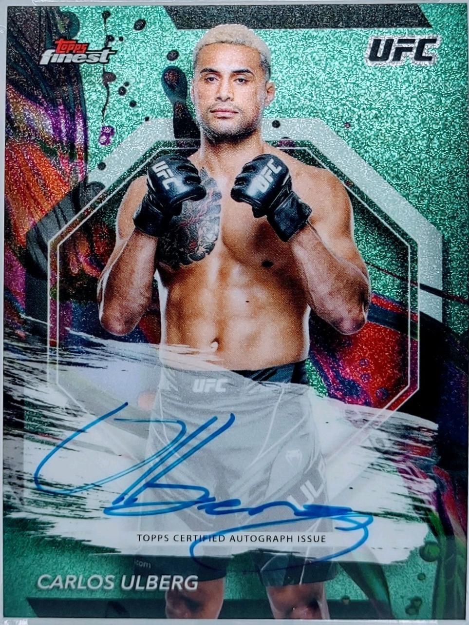 Carlos Ulberg 2024 Topps Finest UFC Finest Autographs #FA-CUG Aqua Glitter Refractor
