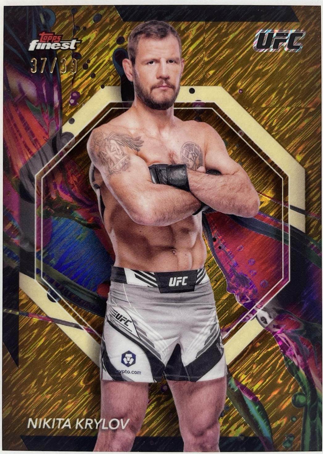 Nikita Krylov 2024 Topps Finest UFC Base Common #30 Gold Shimmer Refractor