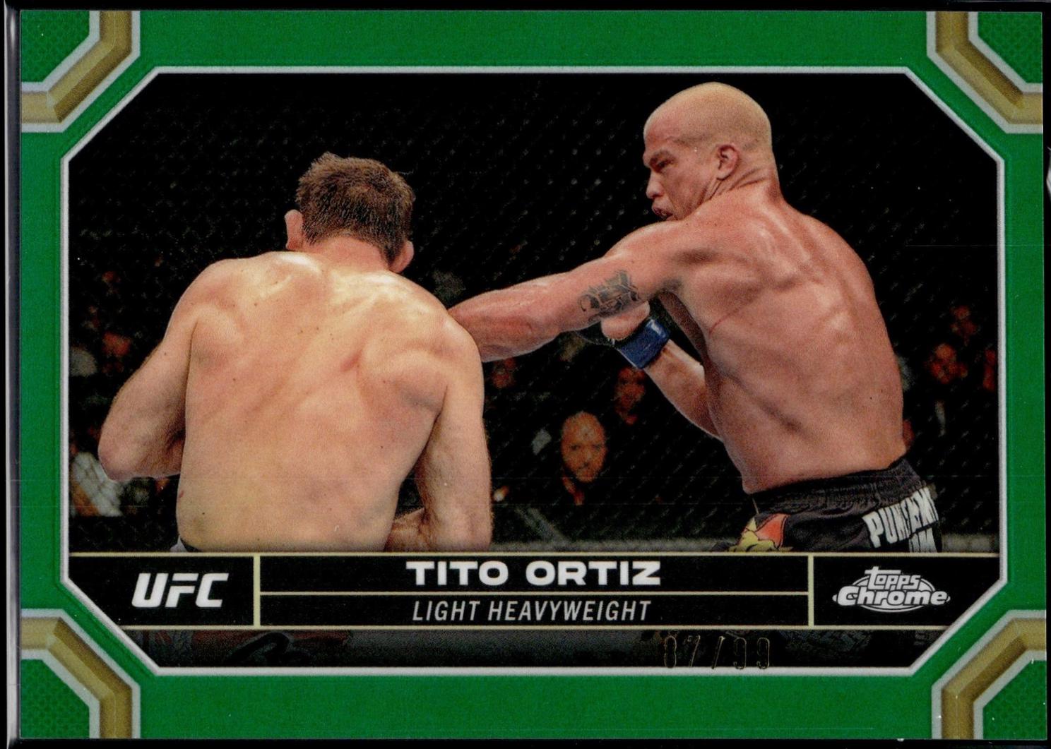 Tito Ortiz 2024 Topps Chrome UFC Base #186 Green Refractor