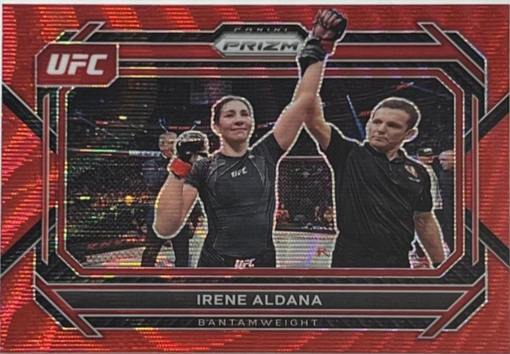 Irene Aldana 2023 Panini Prizm UFC Base #72 Ruby Wave