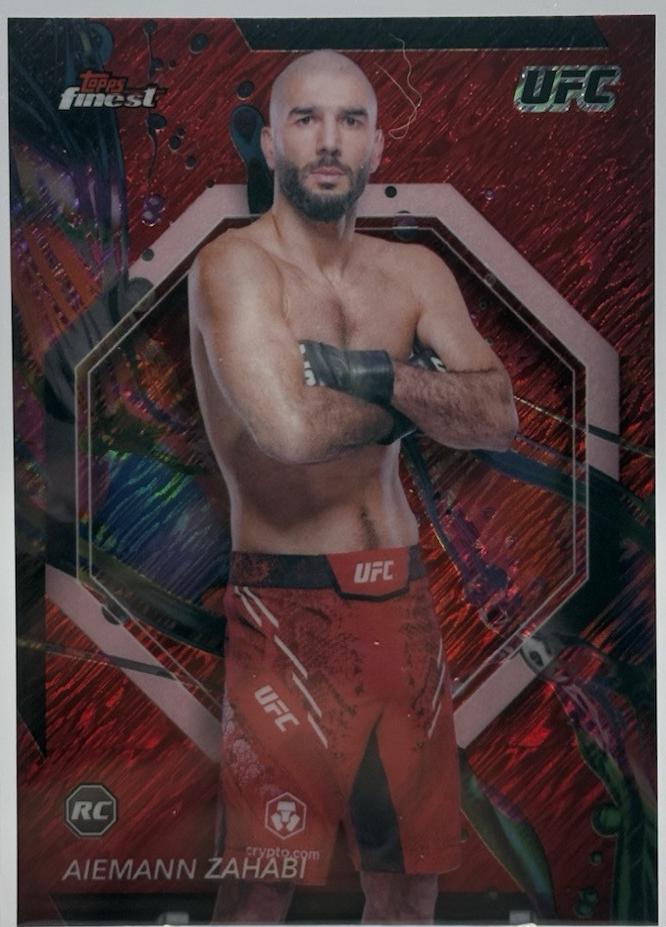 Aiemann Zahabi 2024 Topps Finest UFC Base Common #77 Red Shimmer Refractor