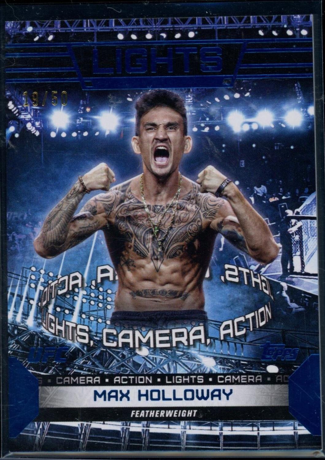 Max Holloway 2024 Topps Knockout UFC Lights (Lights, Camera, Action) #LTS-2 Blue