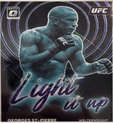 Georges St-Pierre 2023 Panini Donruss Optic UFC Light It Up #15 Purple Velocity