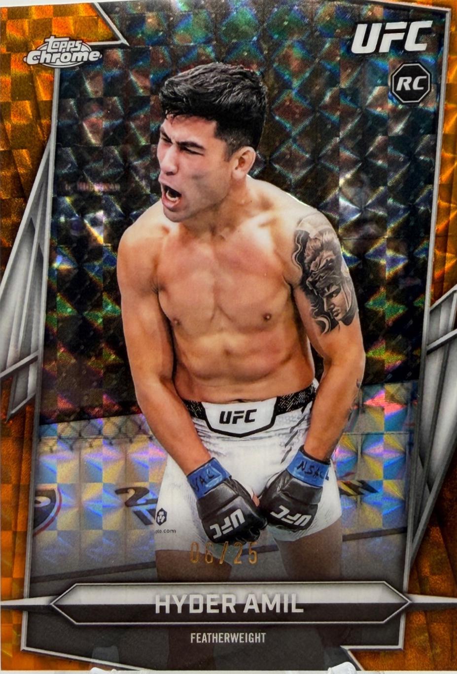 Hyder Amil 2026 Topps Chrome UFC Base #199 Orange Geometric Refractor