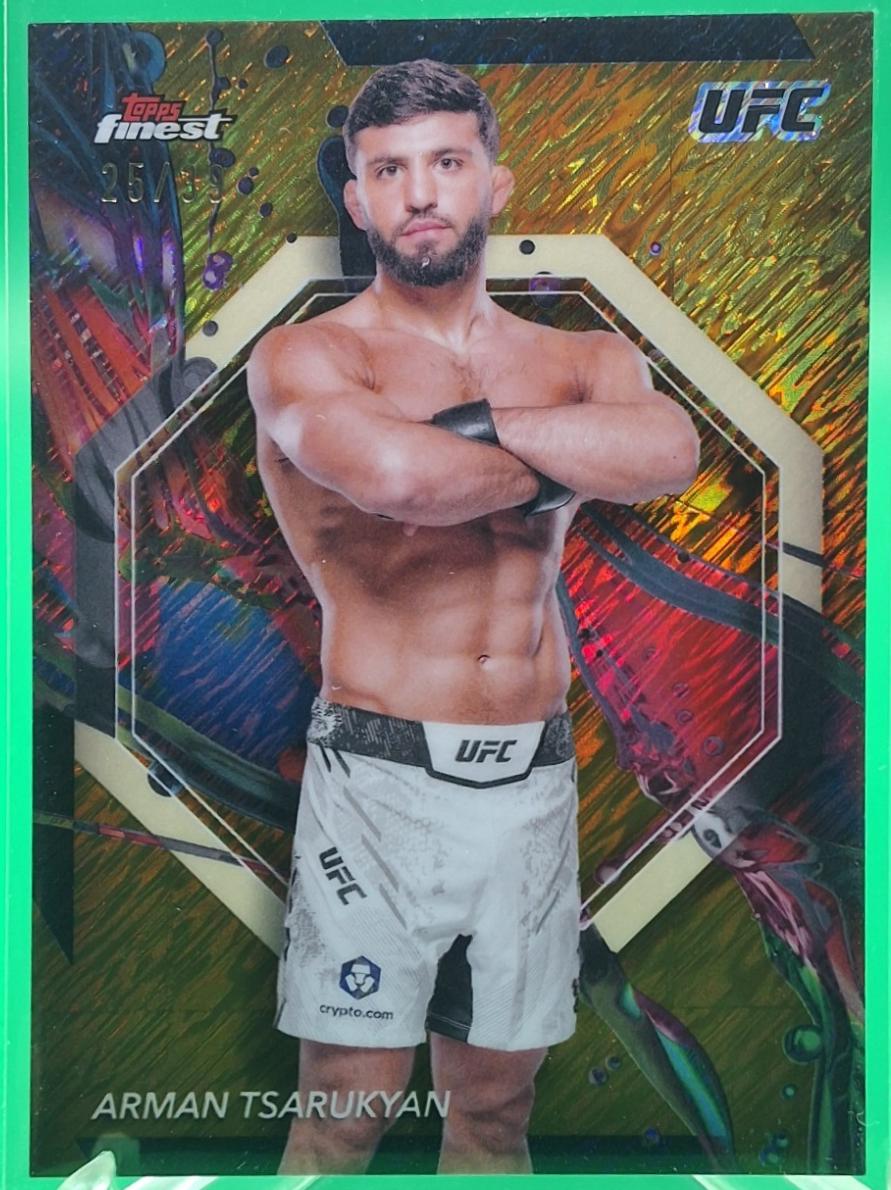 Arman Tsarukyan 2024 Topps Finest UFC Base Common #92 Gold Shimmer Refractor