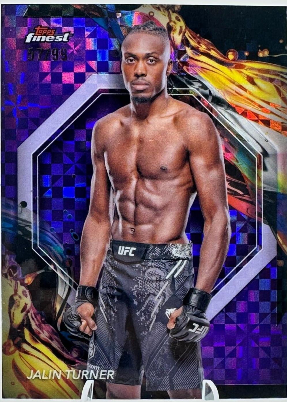 Jalin Turner 2024 Topps Finest UFC Base Uncommon #137 Purple Checkerboard Refractor