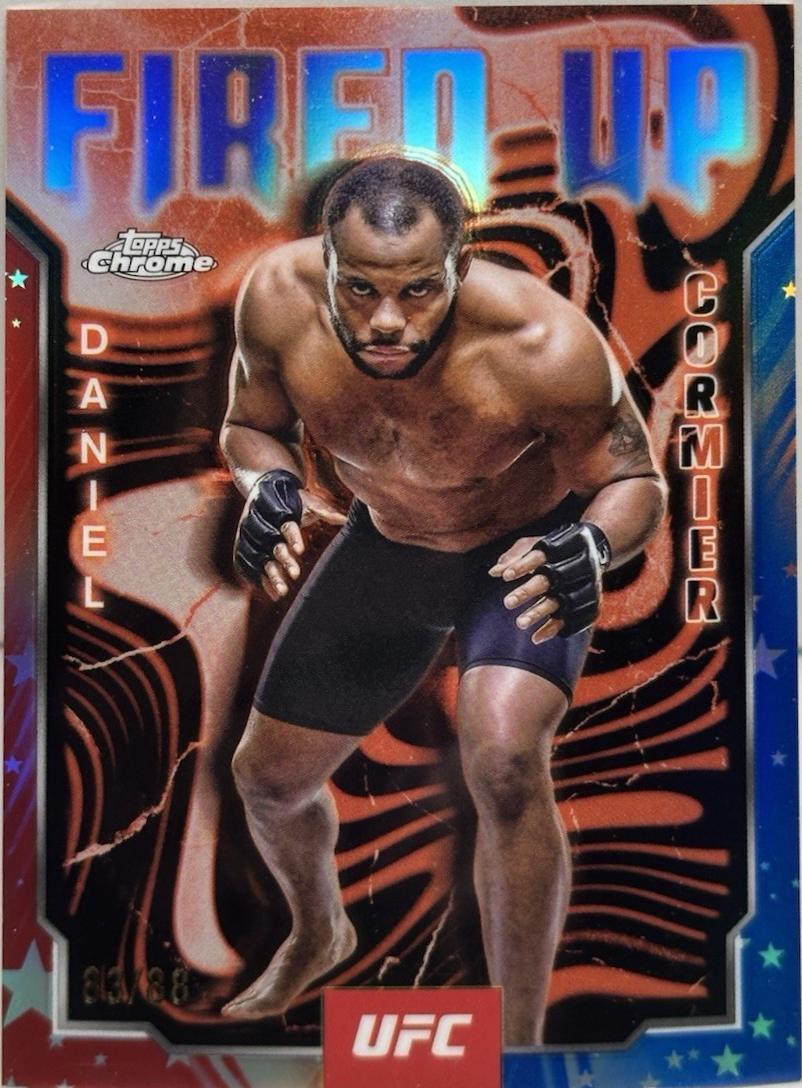 Daniel Cormier 2025 Topps Chrome UFC Fired Up #FUP-10 Red White Blue Refractor