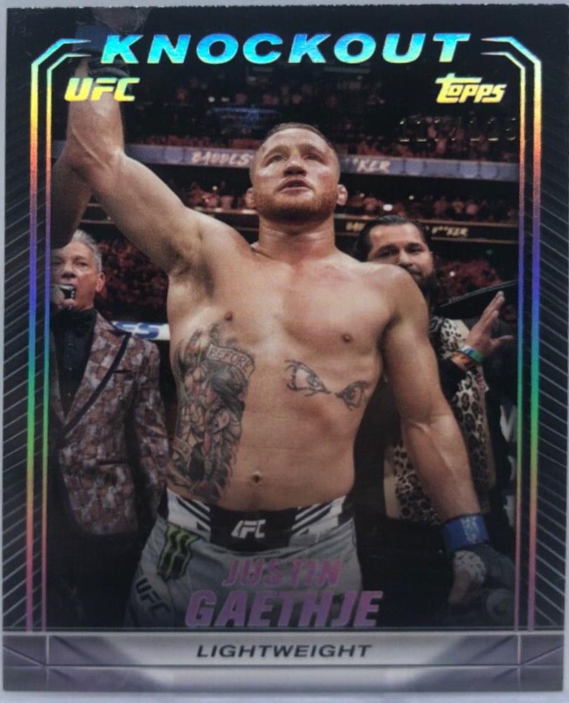 Justin Gaethje 2024 Topps Knockout UFC Base #83 Holo Silver
